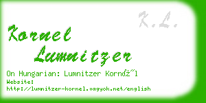 kornel lumnitzer business card